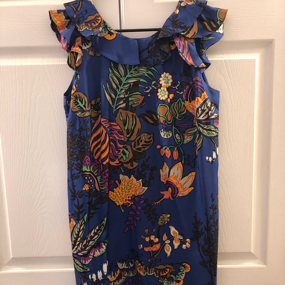 Jcrew Ruffle Neck, Floral Shift